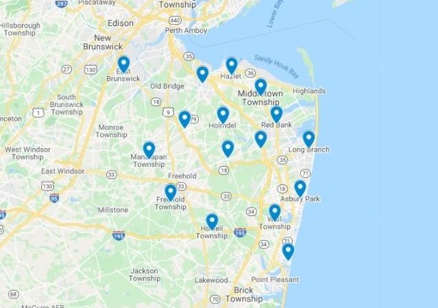 Power Washing and Gutter Cleaning Marlboro NJ footer map